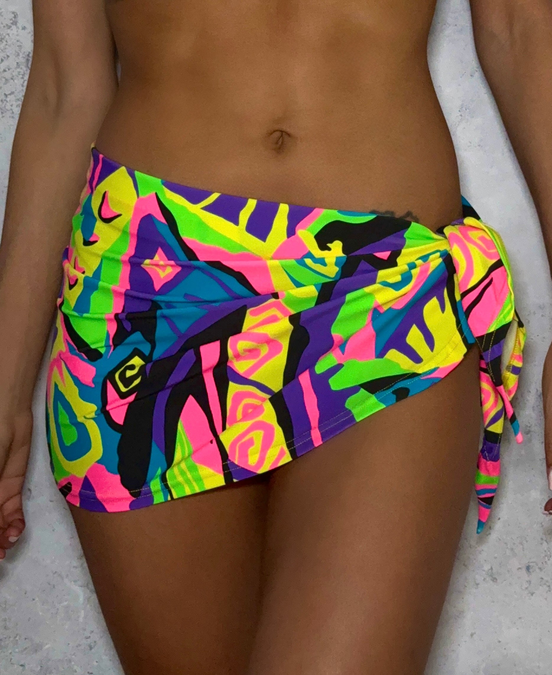 Vanessa Mooney Neon Abstract Coverup -The Brooklyn Sarong