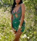 Yandy Emerald Green Embroidered Lace Babydoll