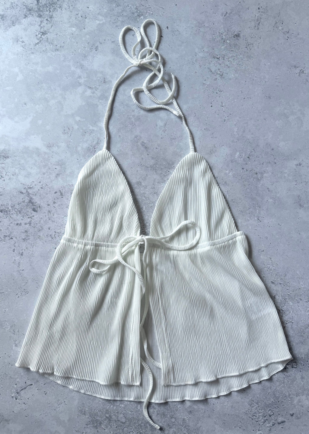 Princess Polly White Tie-Front Halter Top