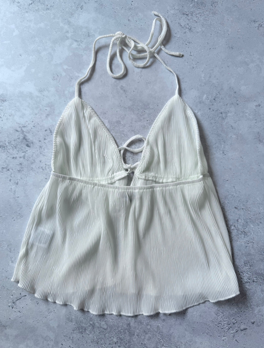 Princess Polly White Tie-Front Halter Top