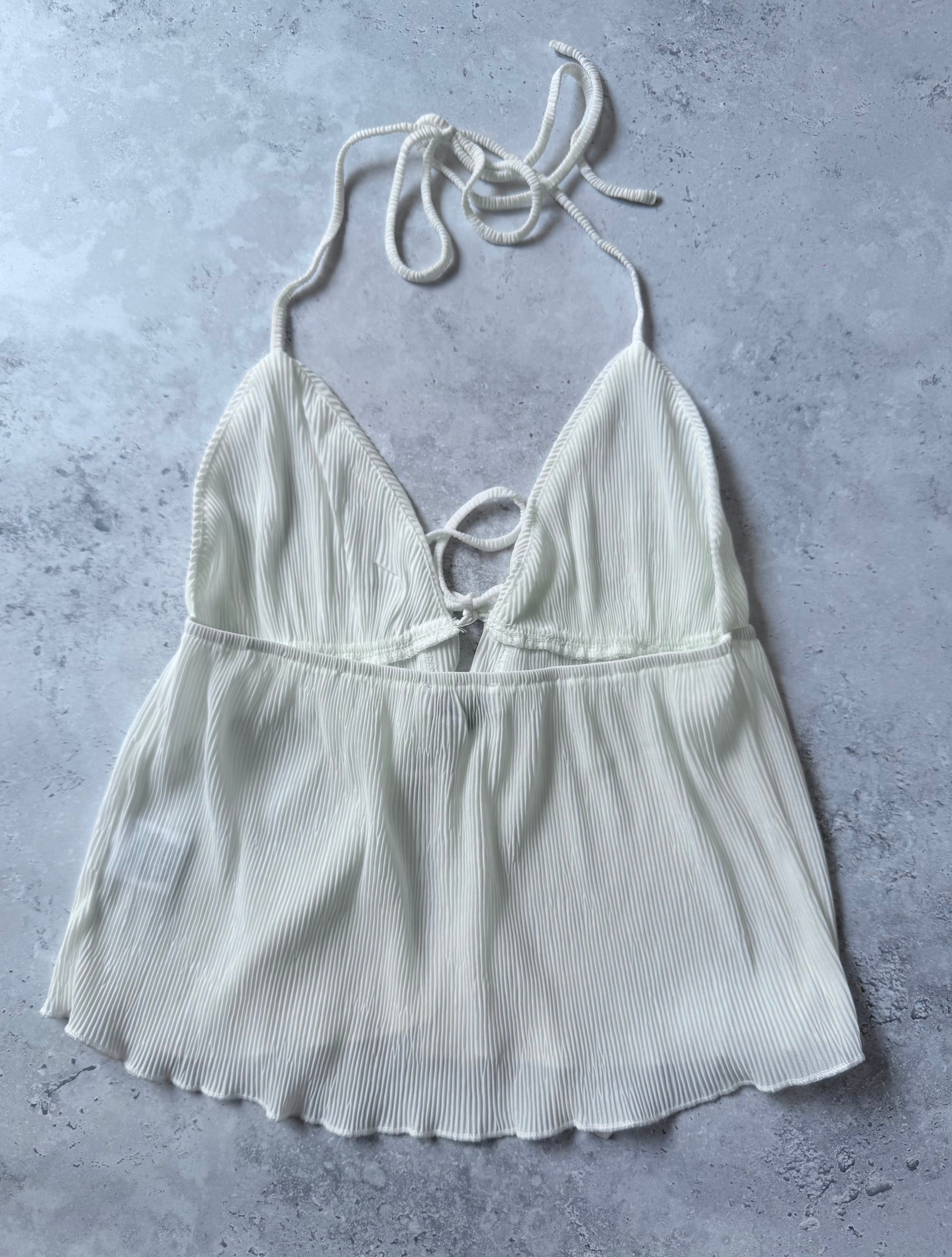 Princess Polly White Tie-Front Halter Top