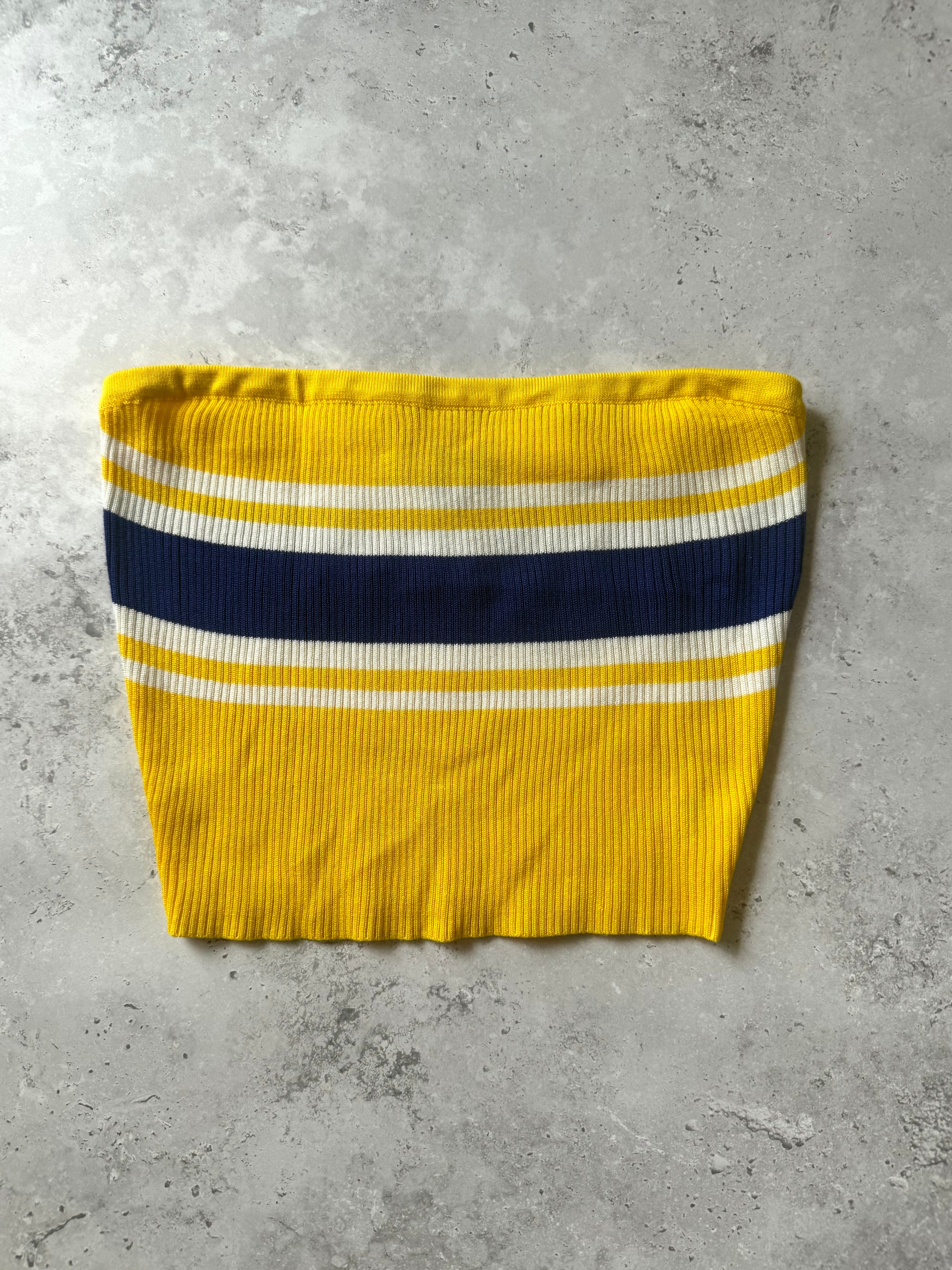 Retro Yellow Striped Bandeau Tube Top