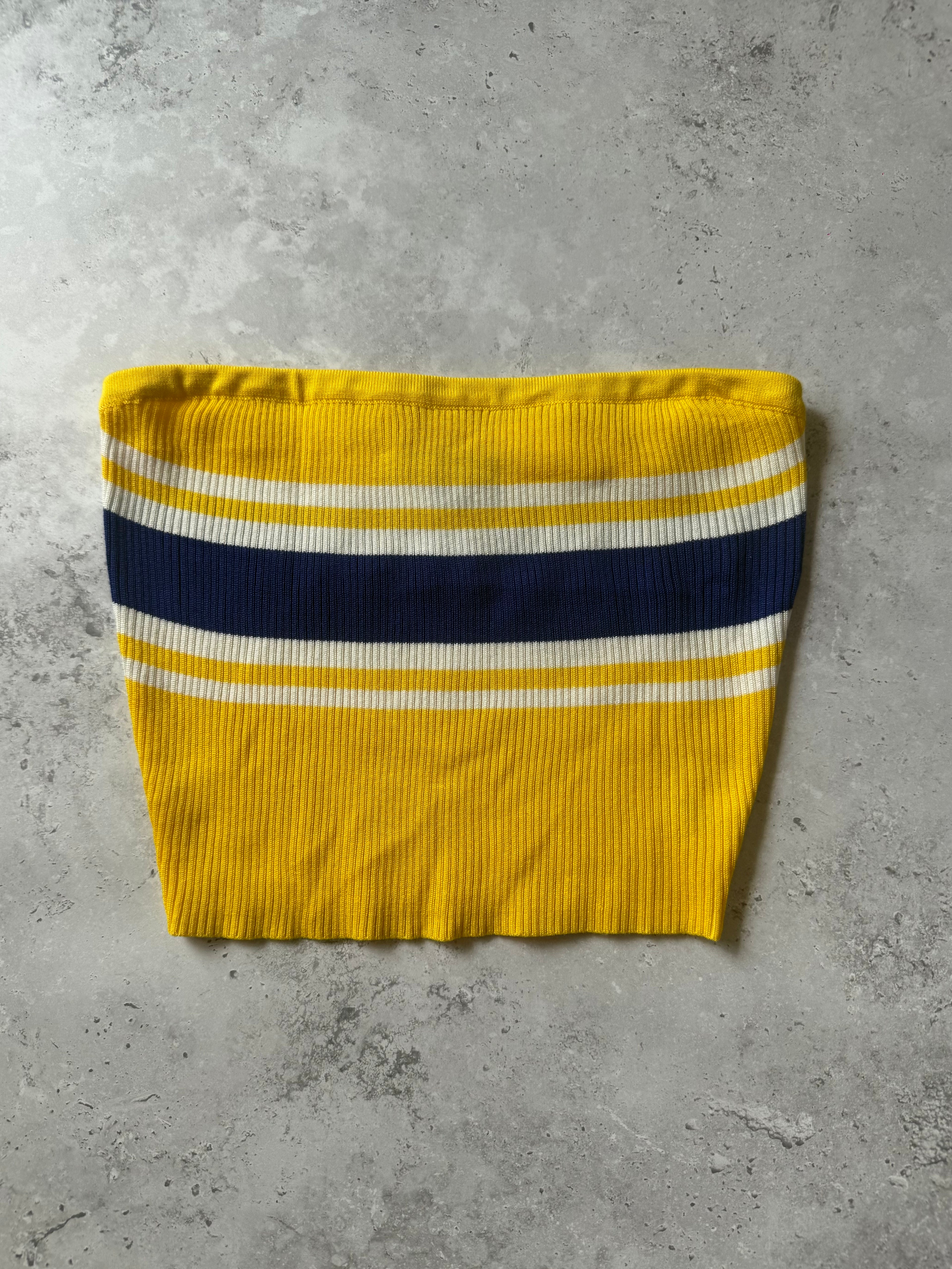 Retro Yellow Striped Bandeau Tube Top