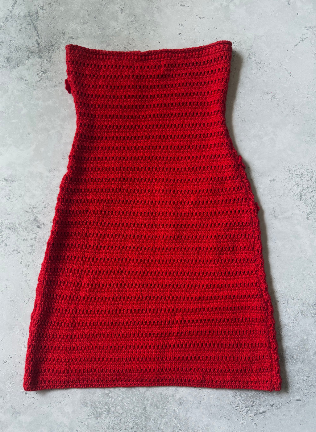 Peppermayo Red Crochet Mini Dress