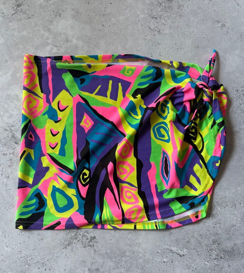 Vanessa Mooney Neon Abstract Coverup -The Brooklyn Sarong