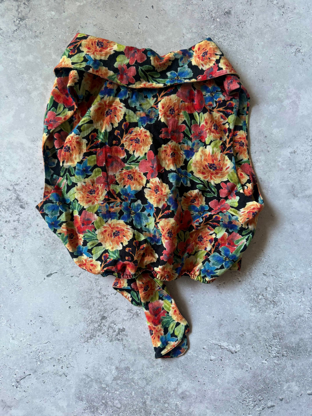 Y2K Tropical Floral Tie Front Halter Top