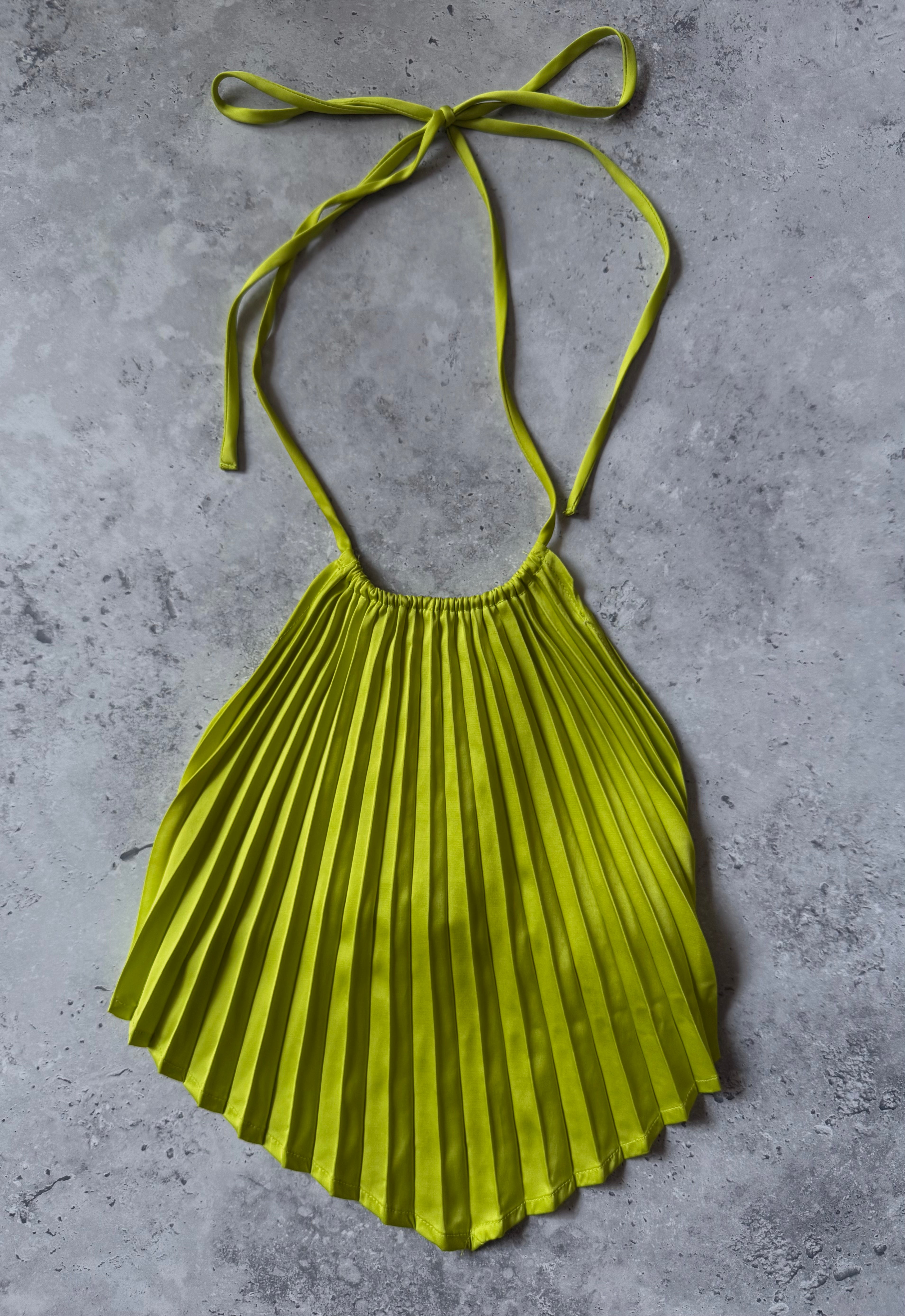 Lime Green Pleated Halter Top