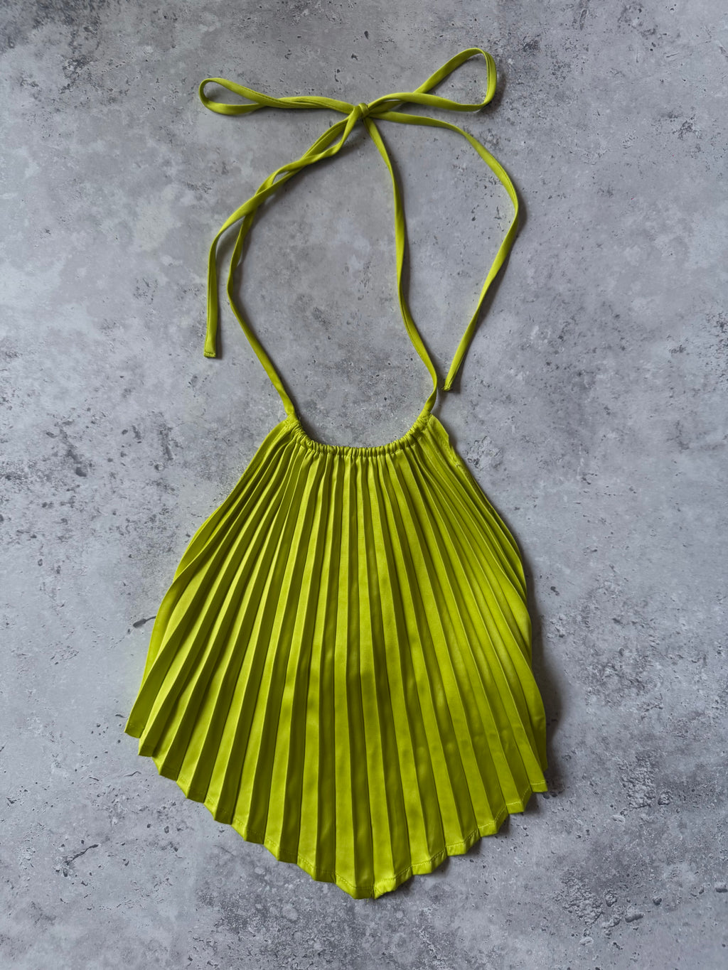 Lime Green Pleated Halter Top