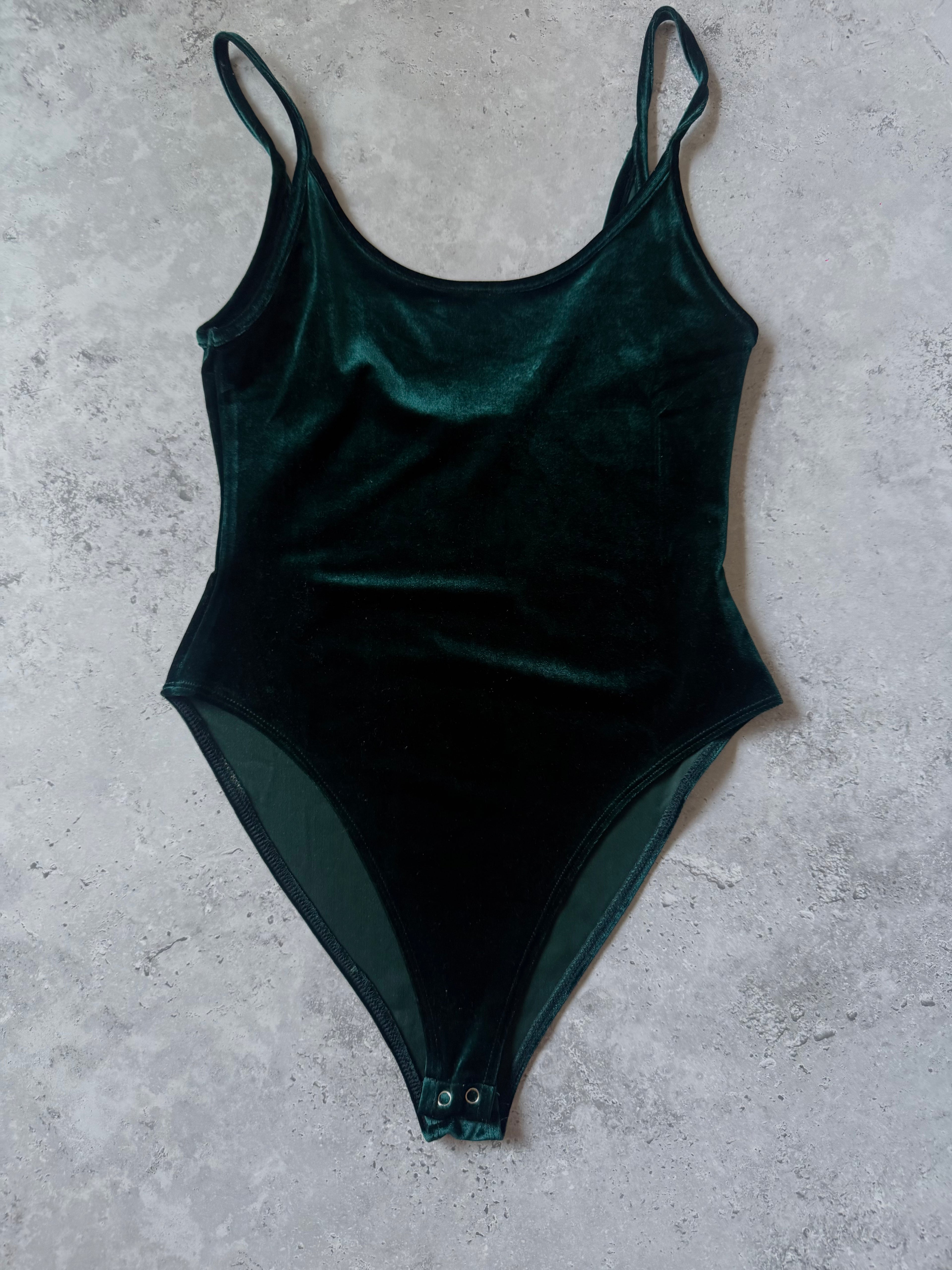 Green Velvet Bodysuit