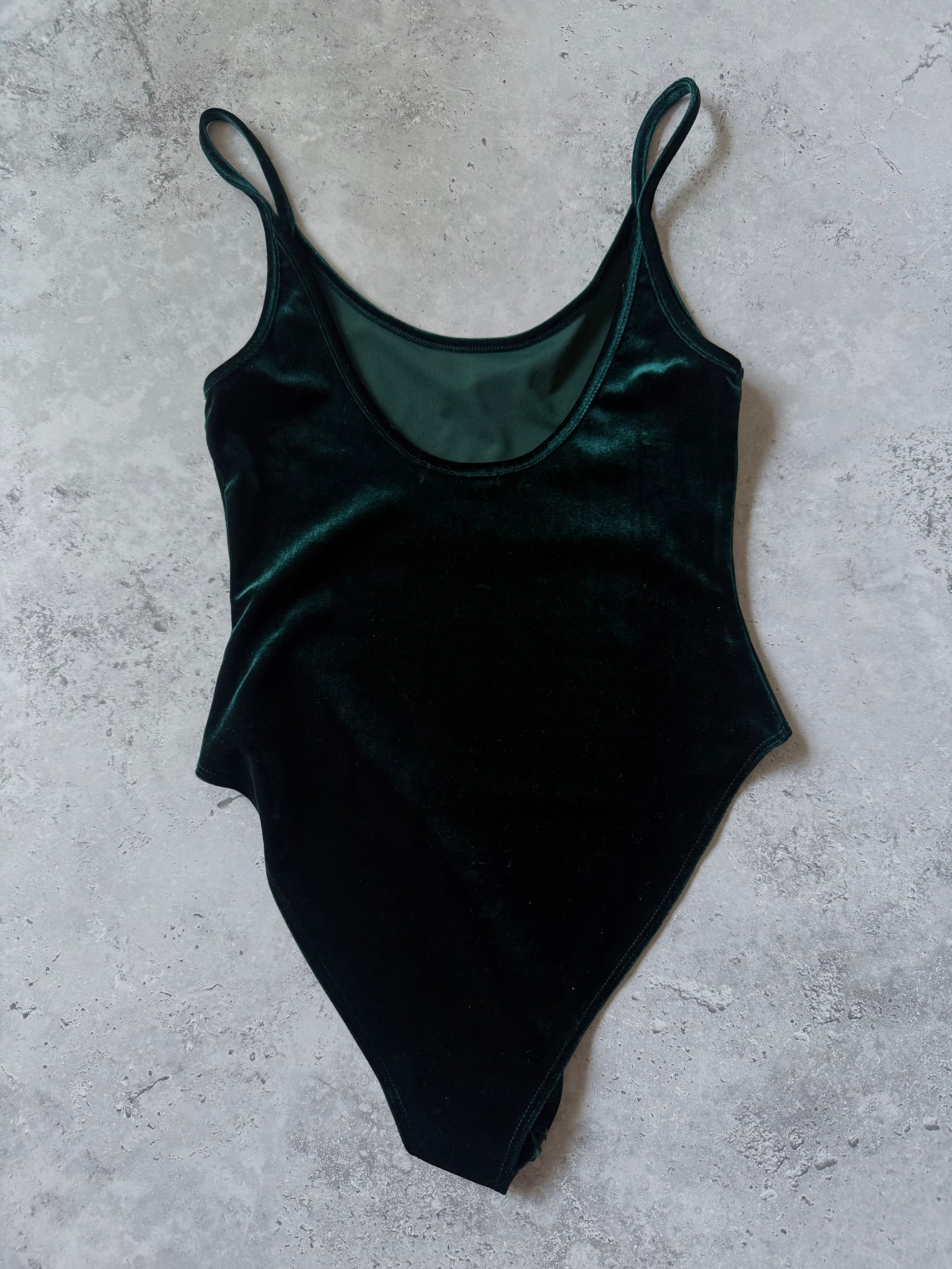 Green Velvet Bodysuit