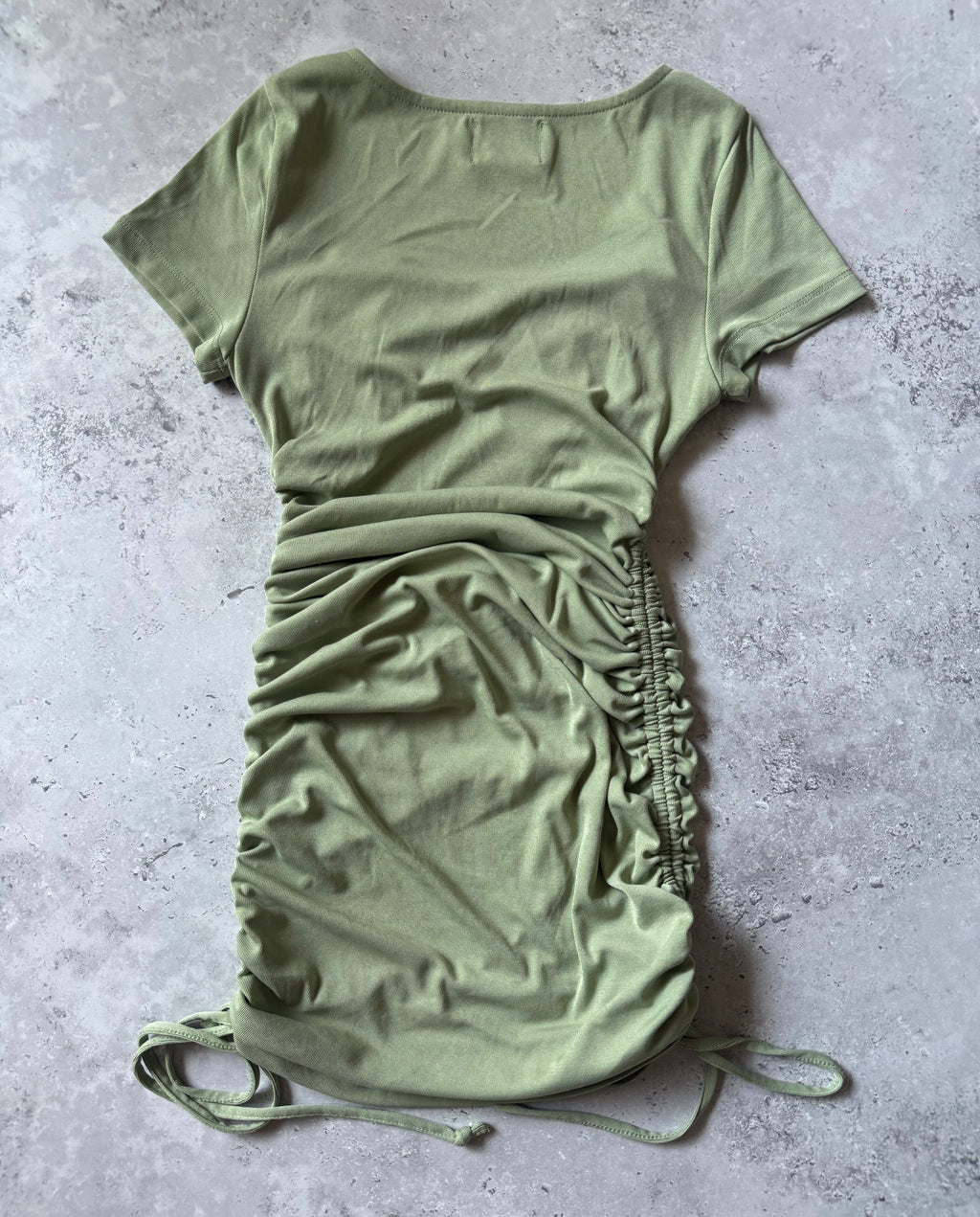 Princess Polly Sage Green Drawstring Bodycon Dress