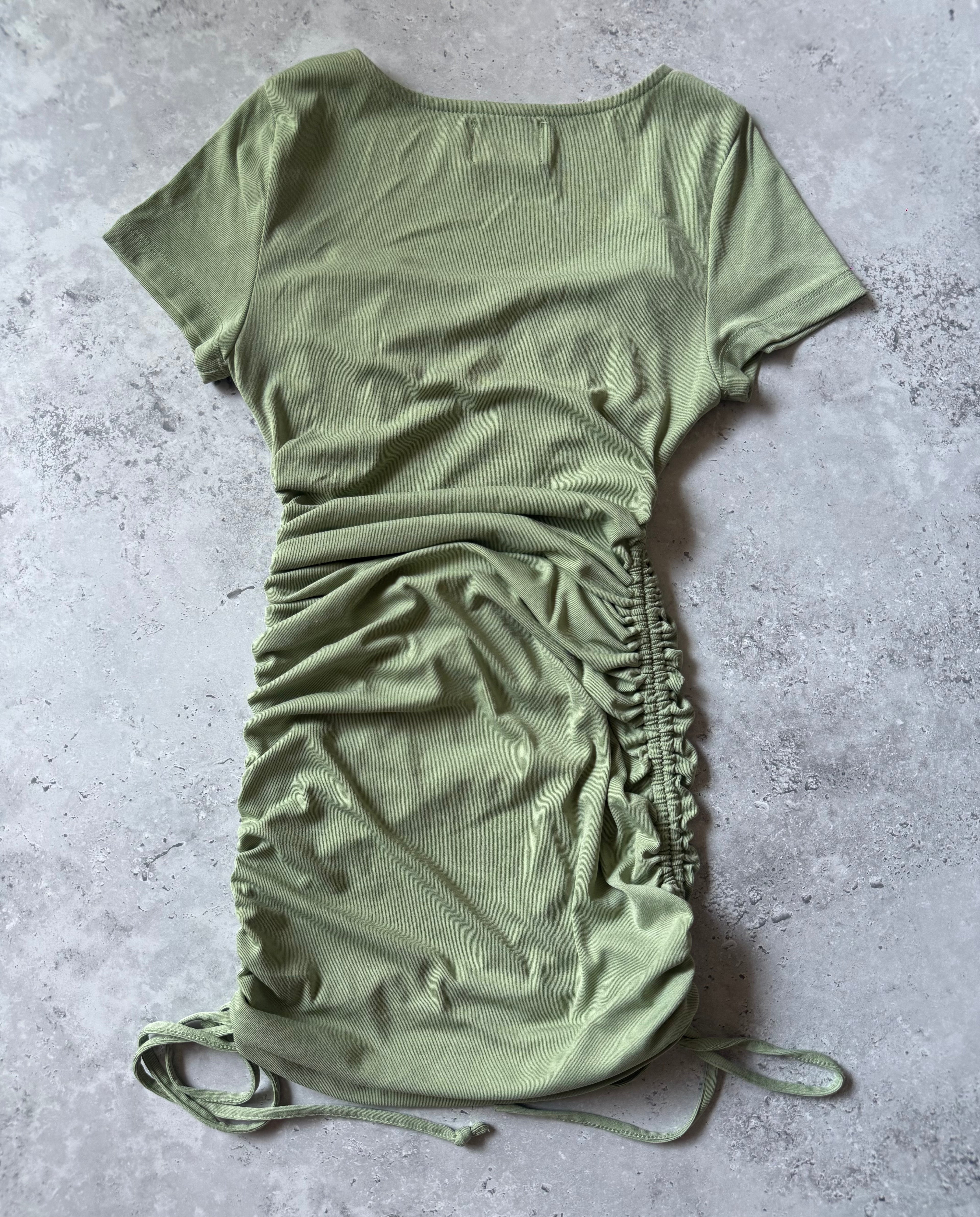 Princess Polly Sage Green Drawstring Bodycon Dress