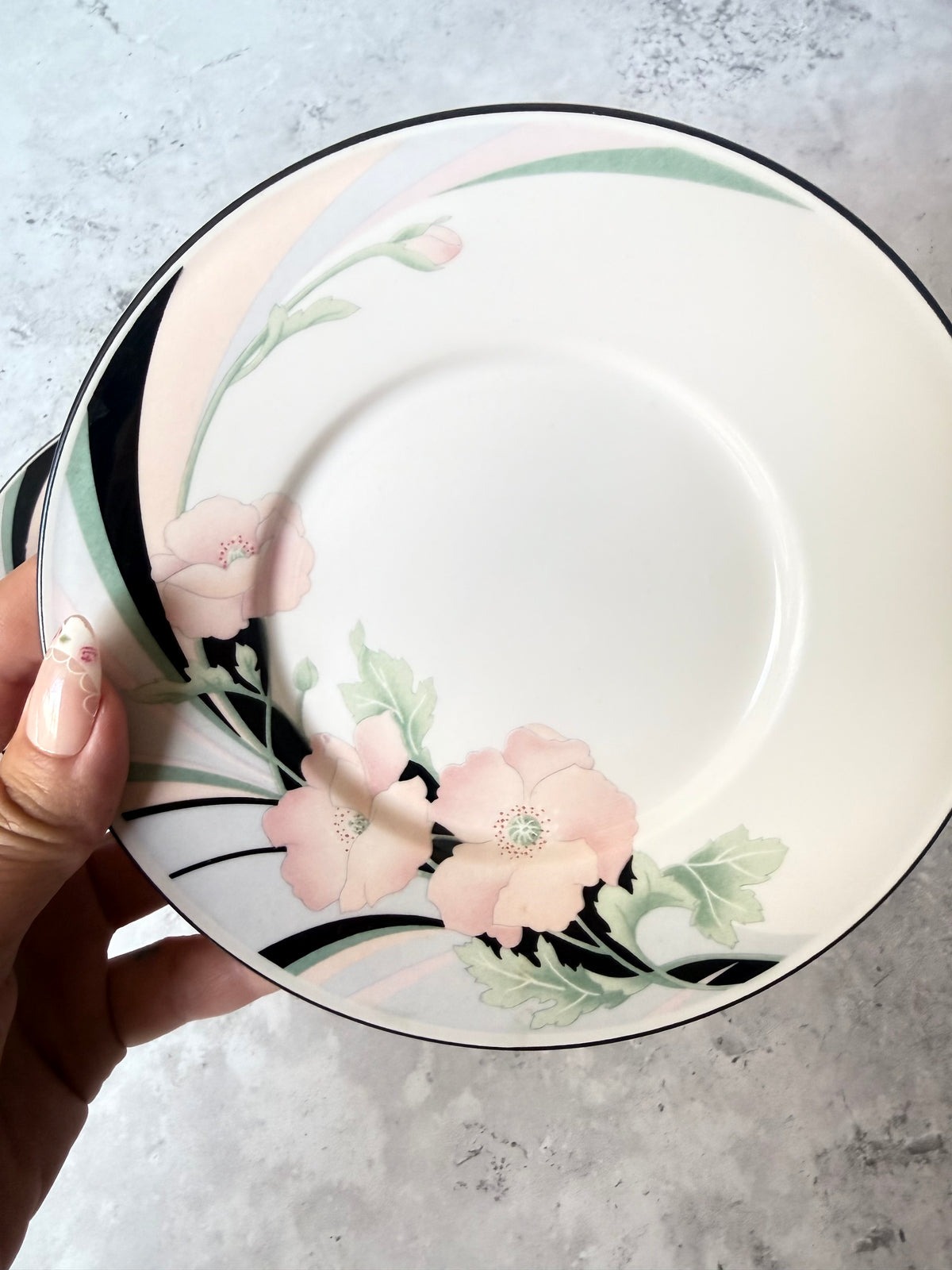Vintage 1980s Sango Jolie Floral Bread Plates – Set of 3