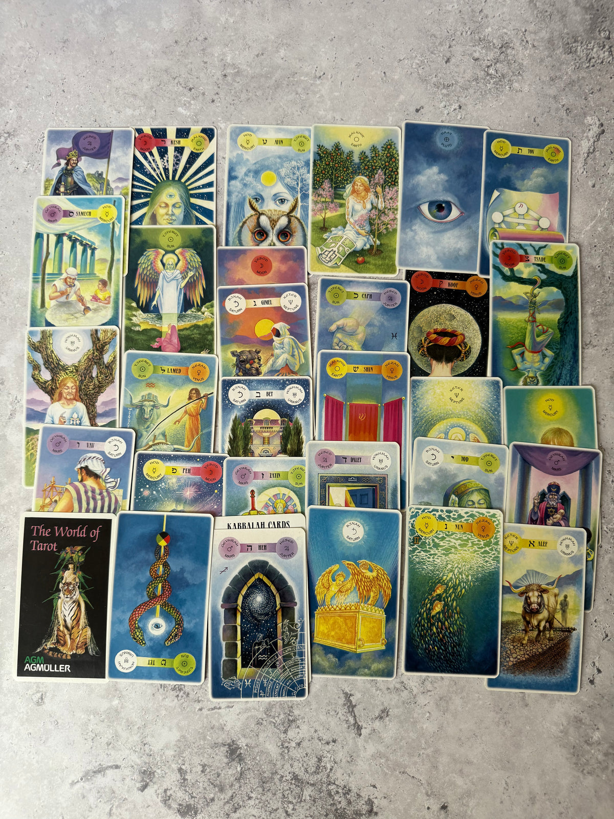 Rare Vintage Kabbalah Cards Deck & Book Set by Paul Roland