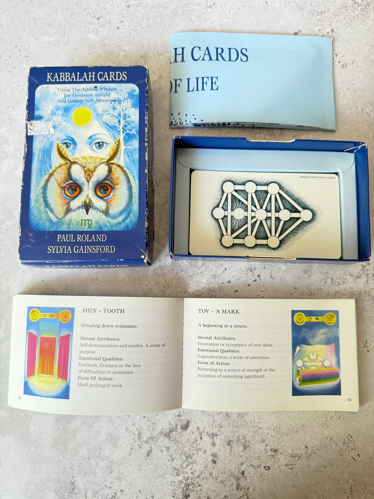 Rare Vintage Kabbalah Cards Deck & Book Set by Paul Roland